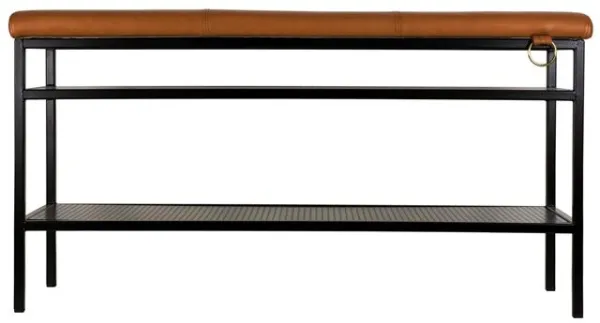 Maze Nancy Bänk Svart/Cognac