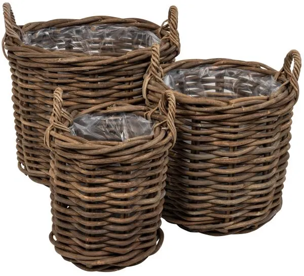 Korgset runt med handtag