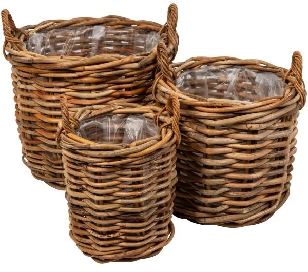 Korgset runt med handtag