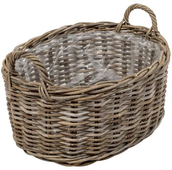Oval korg med handtag 60x47x28cm