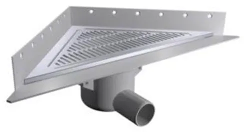 Purus Corner golvbrunnssats Ø50 mm horisontell med