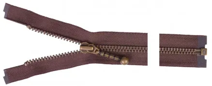 YKK Delbar Dragkedja Antik Mässing 20cm 4mm Brun