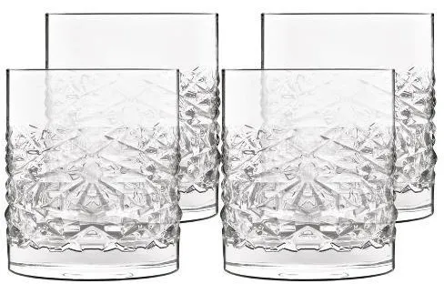 Luigi Bormioli Mixology textures vatten-/whiskyglas 10 cm 38 cl 4 st. Klar