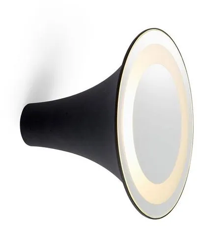 Trizo 21 Sirens Vägglampa Svart + Frostad vit glas + Liten spegel